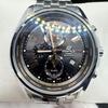 Used CASIO EDIFICE Watch Chronograph World Time Date Black Case With Links Made In Japan
