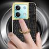 For Xiaomi Redmi Note 13 5G Cell Phone Case 6D Electroplating Ring Kickstand Leather+TPU Cover