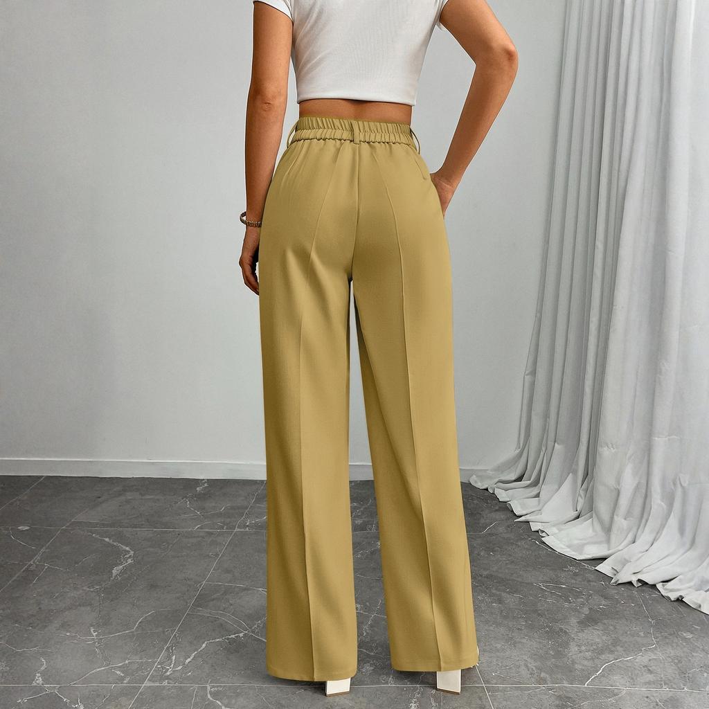 Women's Casual Business High-Waisted Loose Straight Wide-Leg Suit Pants