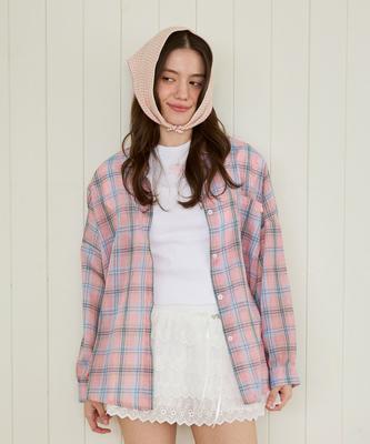 PINK PINEAPPLE Sunlit Check Shirt_Pink
