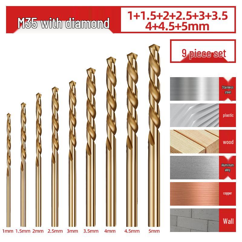 High-Strength German Stainless Steel Cobalt Drill Bit Set