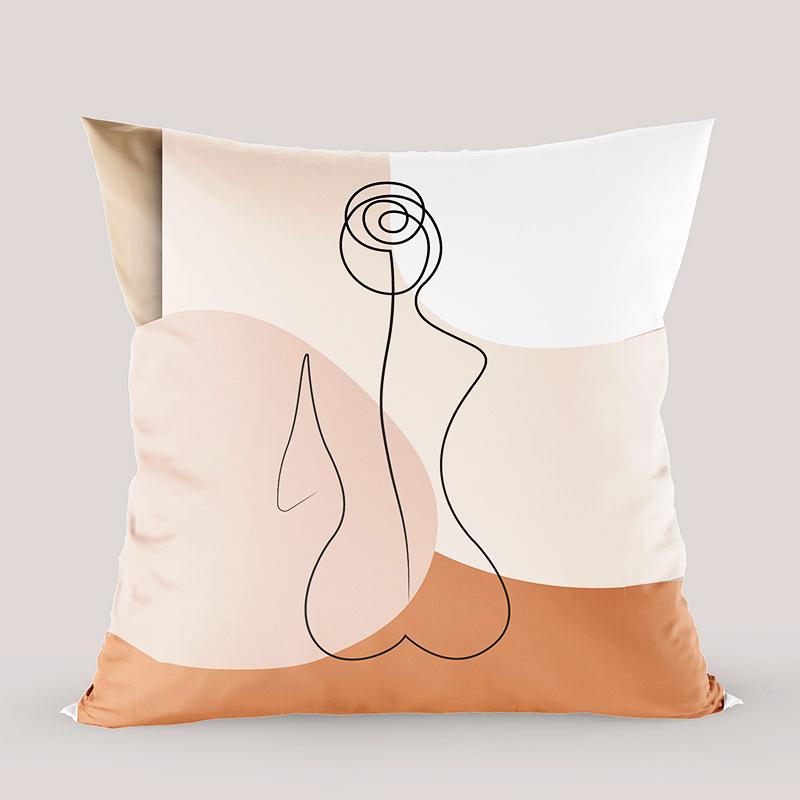 Nordic Light Luxury Wabi-sabi Style Pillow Abstract Color Simple Modern Sofa Cushion Office Bed Pillow