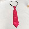Men Tie Shiny Sequin Vintage Formal Business Style Adjustable Elastic Band Solid Color Lightweight Suit Coat Waistcoat Performance Stage Show Necktie