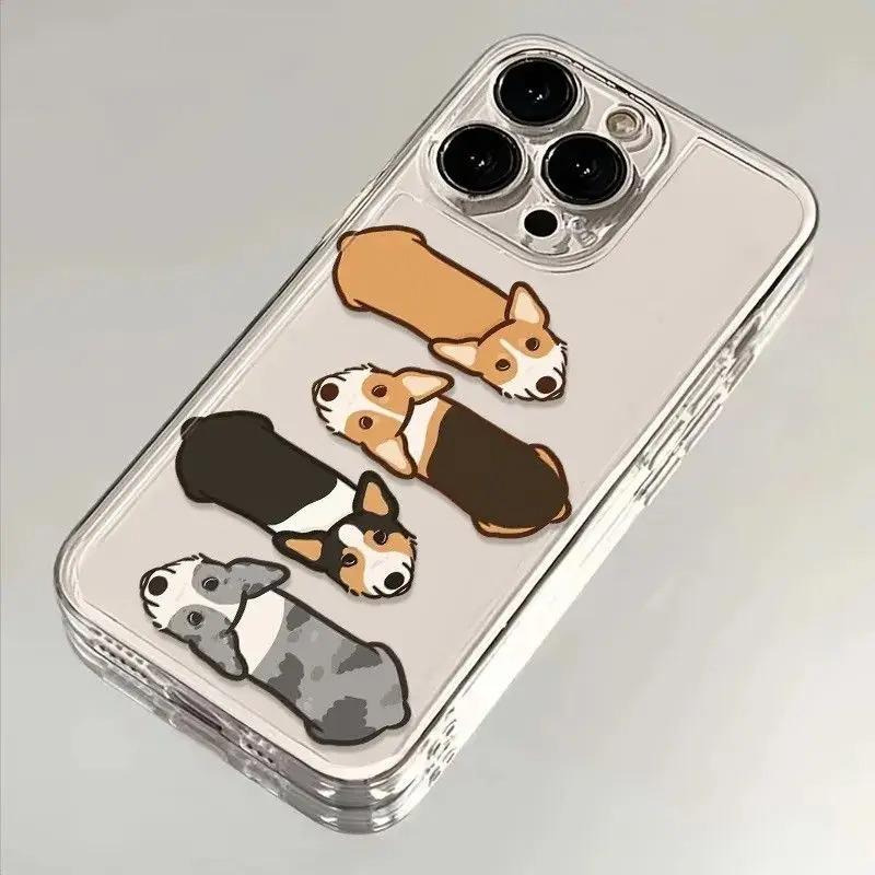 

Corgi Dachshund Phone Case For Samsung Galaxy S23 S24 S22 S25 Ultra Plus Transparent Cover For Galaxy S25+ S24+ S23+ S22+ Shell Galaxy S22Ultra