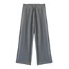 Gray Drawstring Sports Straight-leg Pants Women's Spring and Autumn New High-waisted Drape Small Casual and Thin Wide-leg Pants