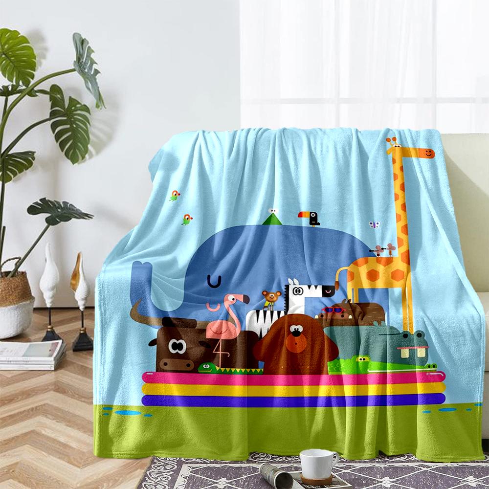 Hey Duggee Theme Printed Blanket - Perfect for Couch, Bed, Travel & Outdoor Use | Machine Washable, Cozy & Durable.