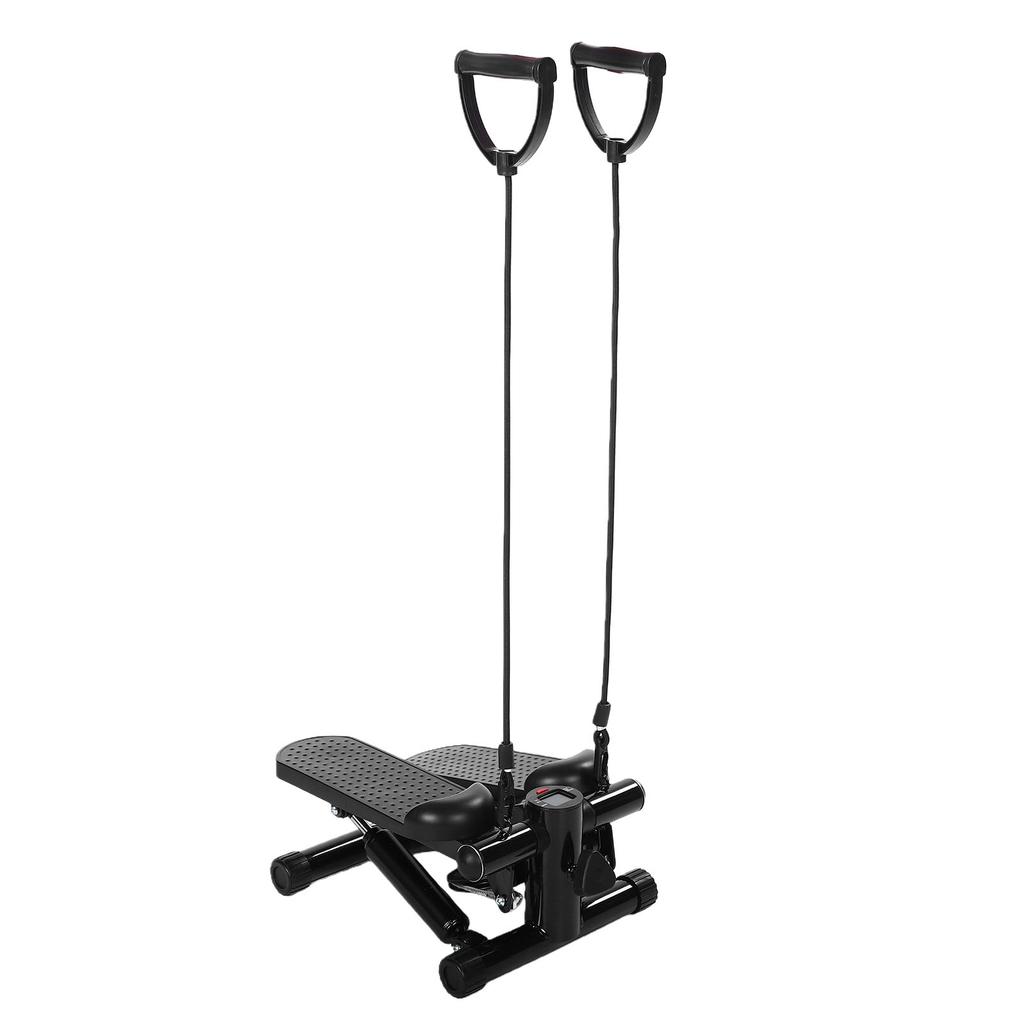 Hydraulic Fitness Stepper Quiet Three Level Adjustment Stair Step Workout Machine with Bands LED Screen for Home