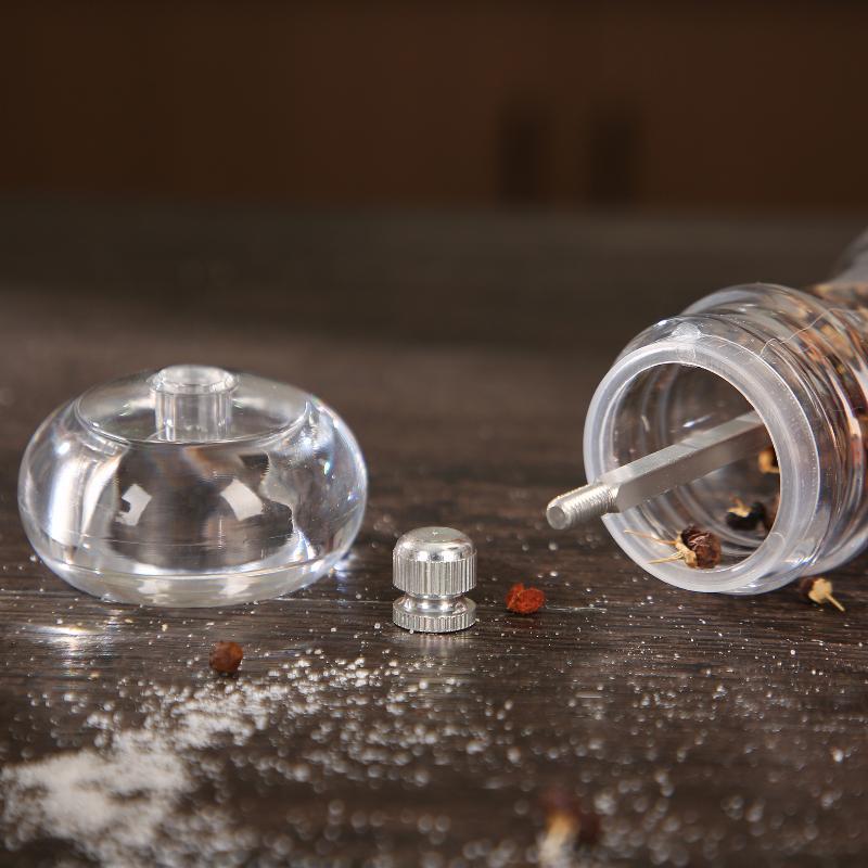Pepper Grinder- Acrylic Salt And Pepper Shakers Adjustable Coarseness By Ceramic Rotor Kitchen Accessories