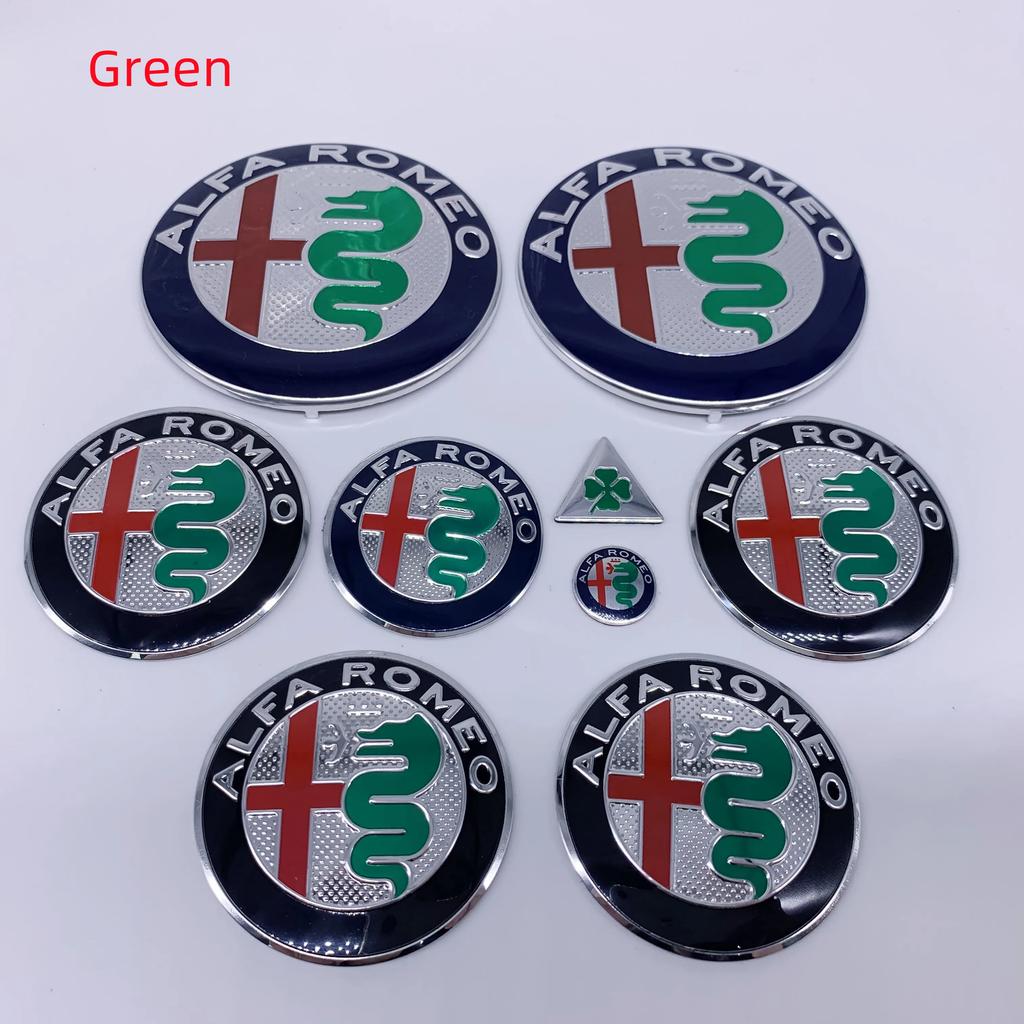 1set 9pcs 74mm 50mm 56mm Hood Trunk 156 166 147 159 CAR Logo Wheel Center Cap Emblem Brera for Alfa Romeo GT Spider Giulietta