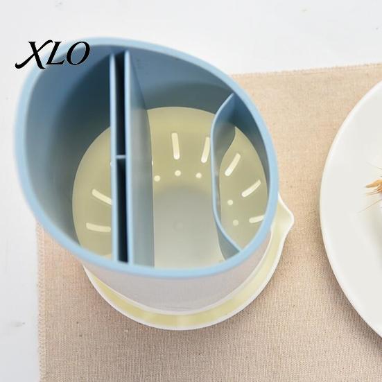 Split Cutlery Storage Box Multi-compartment Draining Chopstick Holder, Plastic Utensil Organizer with Drain Detachable Tube for Home Tray, Compact