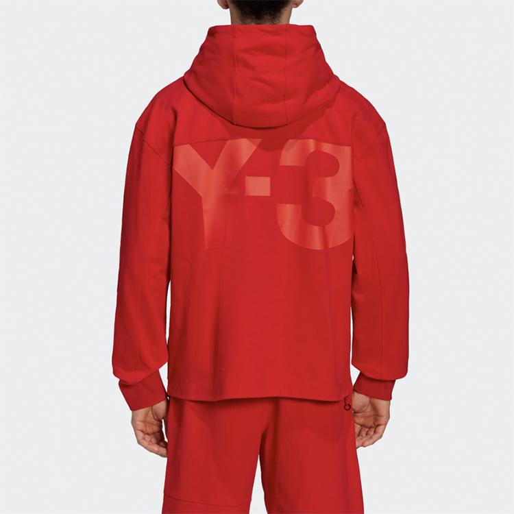 Y-3 Sweatshirts Men's Red Hooded Moderate Straight Fit GV4173