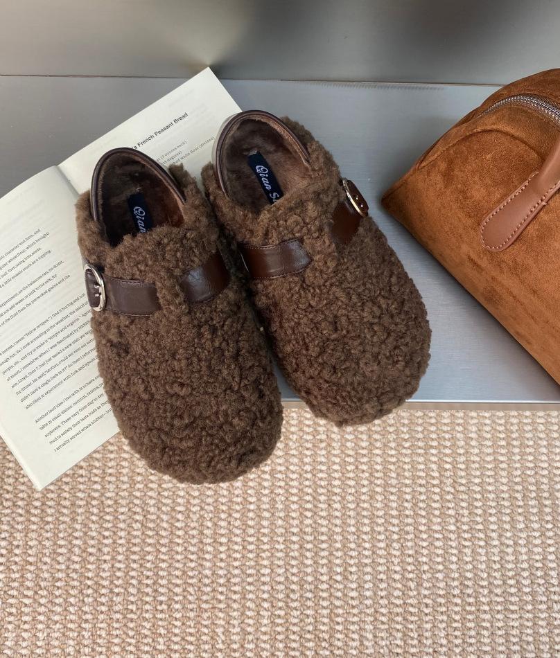 

Темпераментный женский стиль, балетки, пушистые туфли, повседневные женские туфли, модный студенческий стиль, низкий каблук, легкие 39 коричневый