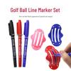 Golf Ball Line Marker 3-Piece Set with Dual-Ended Pen