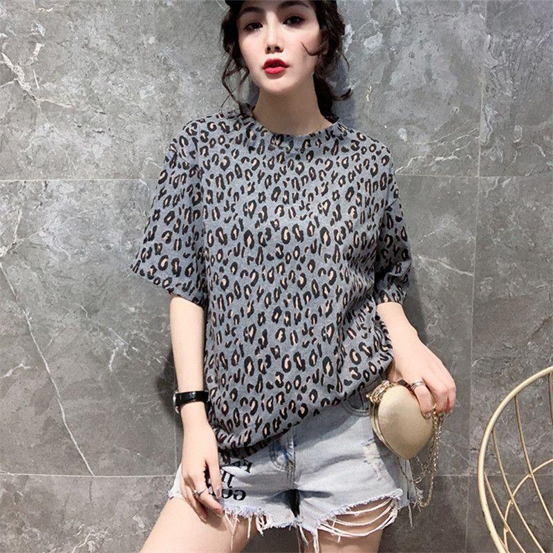 Fashion O-Neck Printed Short Sleeve Leopard T-Shirt Women's Clothing Summer New Loose All-match Tops Casual Tee Shirt