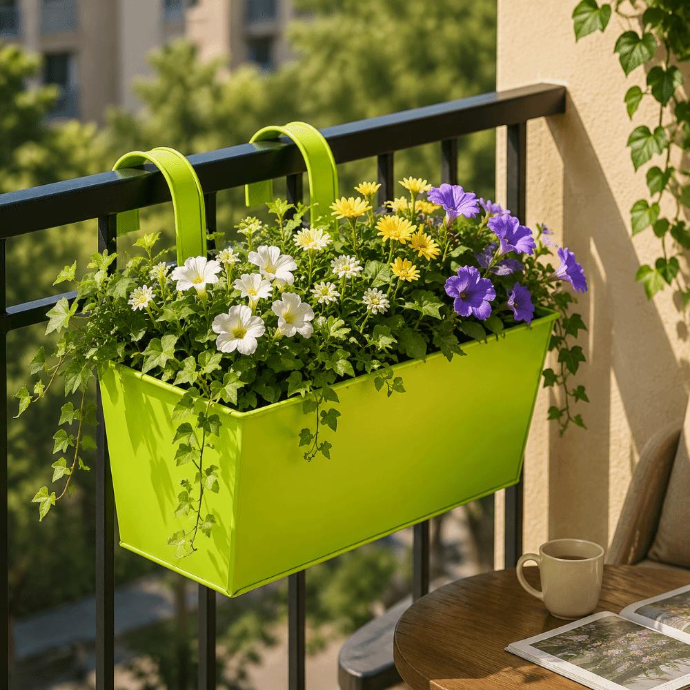 Window Box Hanging Flower Pots Metal Iron Storage Box Ornament Window Box Railings