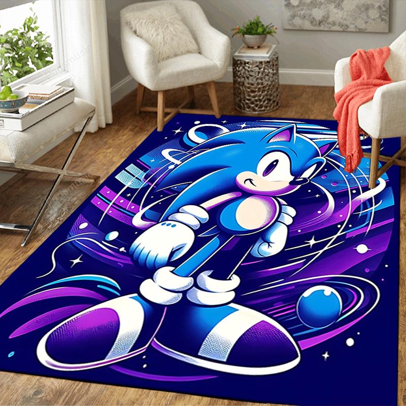 1Pc Sonic Hedgehog Adventure Rug, Office Carpet Indoor Outdoor Doormat, Non-Slip, Comfortable, Living, Christmas Halloween, Xmas Gift N1254