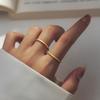 Minimalist Girls Jewelry Women S999 Sterling Silver Shiny 18K Gold Thin Ring 1.6MM High Quality Matting Finger Ring Fine Jewelry