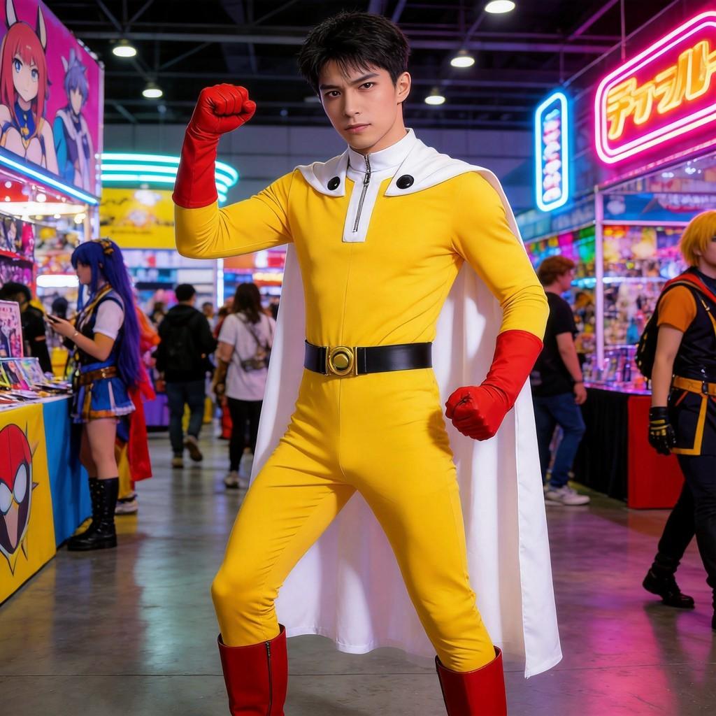 Celotělový Cosplay Oblek One Punch Man Opm s Polstrovaným Designem Pro Kostýmové Párty