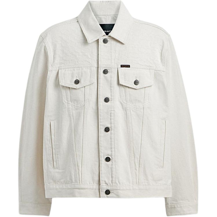 

Coach Solid Color Lapel Single-Breasted Casual Loose Jacket Men Jackets White CS021-WHT S