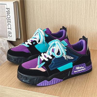 Fashion Designer Shoes For Men Casual Platform Sneakes Two-tone Lace Up Trainers Fashion Student Sneakes Mens Vulcanized Tenis Masculino