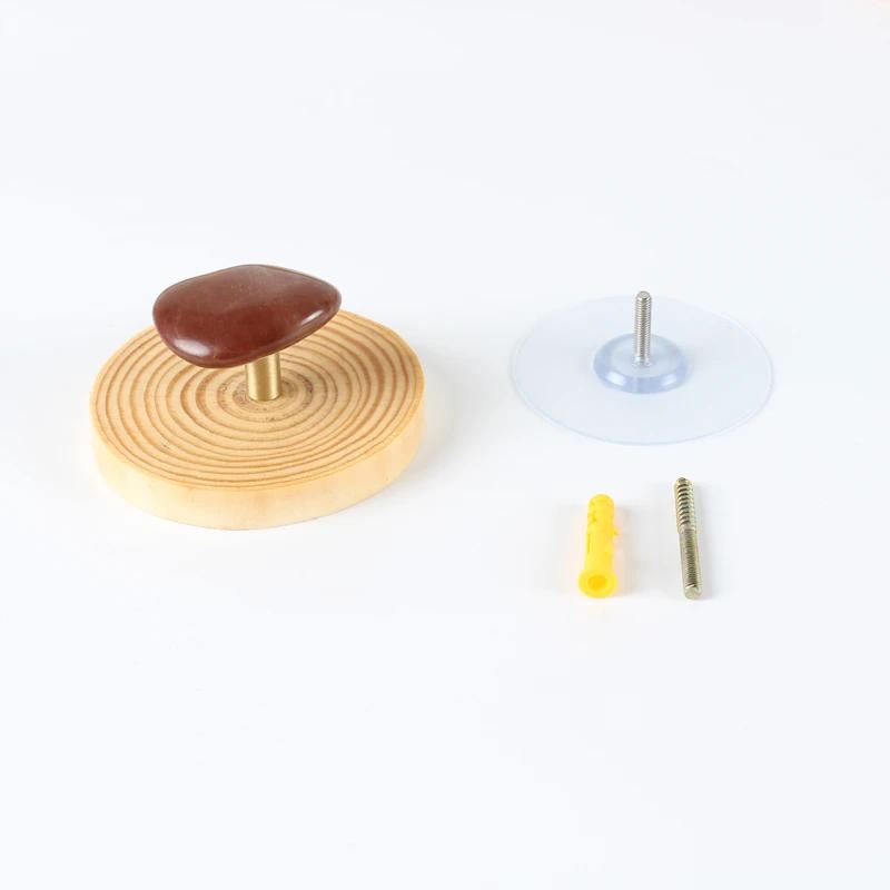 Pebble Solid Wood Hook Stone Decorative Hooks Wall Mounted Storage Rack Key Hook Clothes Hooks Towel Rack Home Organizer Shelf