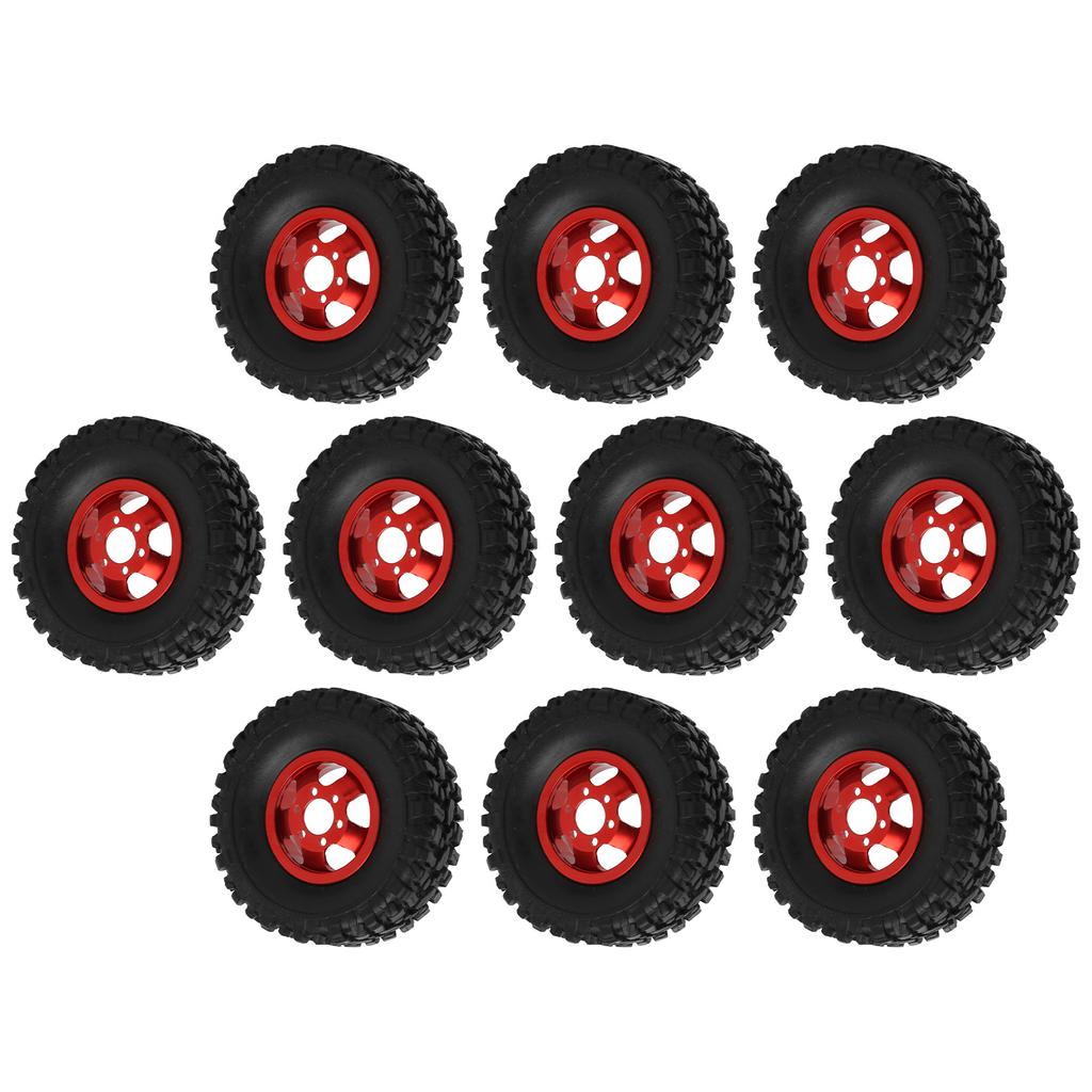 6WD Rubber Tires Aluminum Alloy Wheel Hub for WPL B24 B36 1 16 RC Car Upgrade PartRed