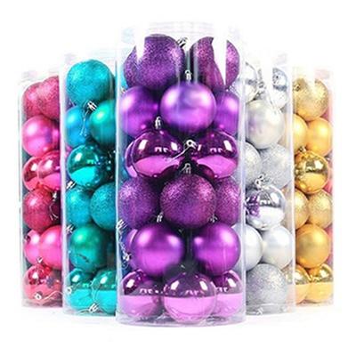 24Pcs Round Christmas Tree Decorations Hanging Home Party Ornament Balls Baubles
