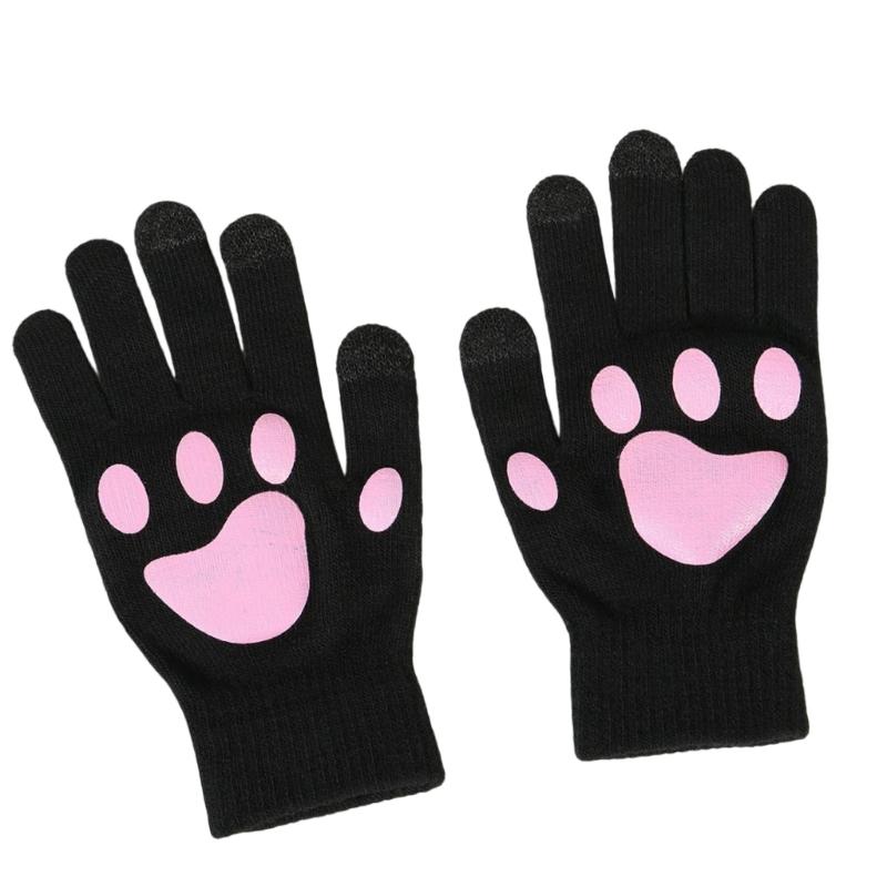 Trendy Warm Toe Bean Gloves Thicken Stylish Mitten Gloves for Cold Weather Christmas Winter Cycling Skiing Climbing