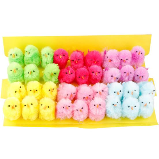 36Pcs Chick Figurines Hard To Fade Create Atmosphere Lightweight Pretty Easter Colorful Chicks Ornaments Gifts