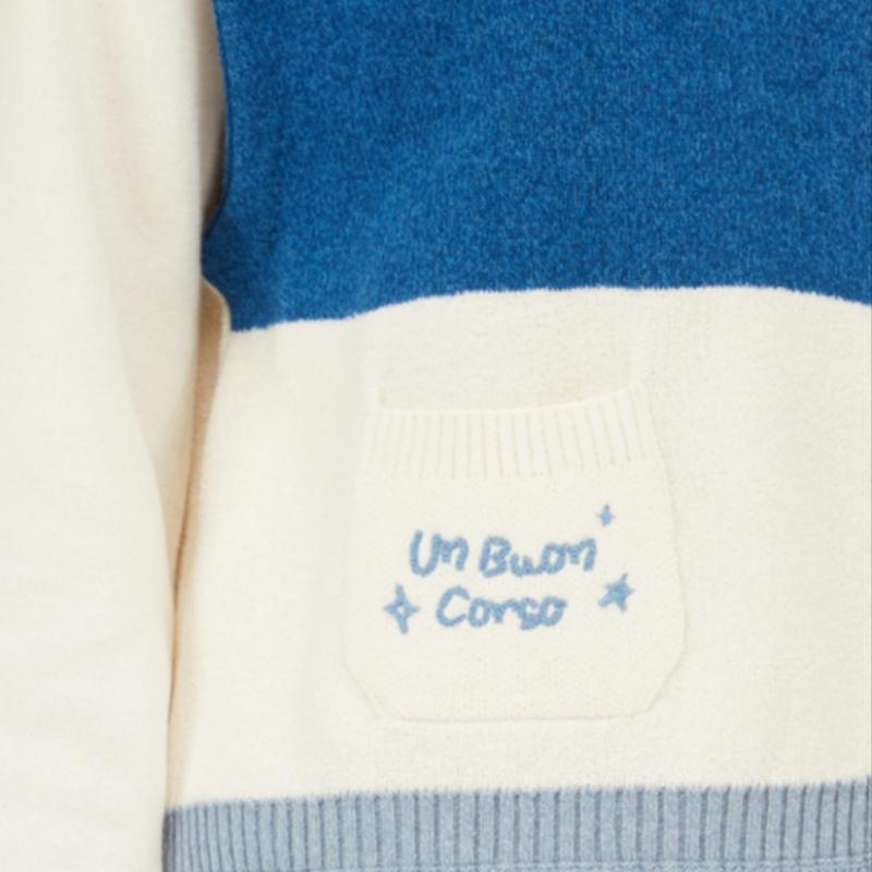 Benetton Color Block Hooded Zip Up Knit Vest Bakva1511
