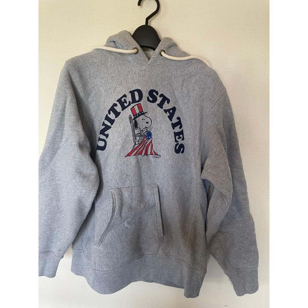 Used Champion Reverse Weave Snoopy Parka Gray Red Tag