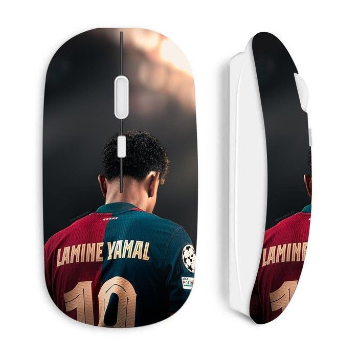 Souris sans fil - MANIACASE - Yamal FC Barcelone - Blanc - Optique - 70 g