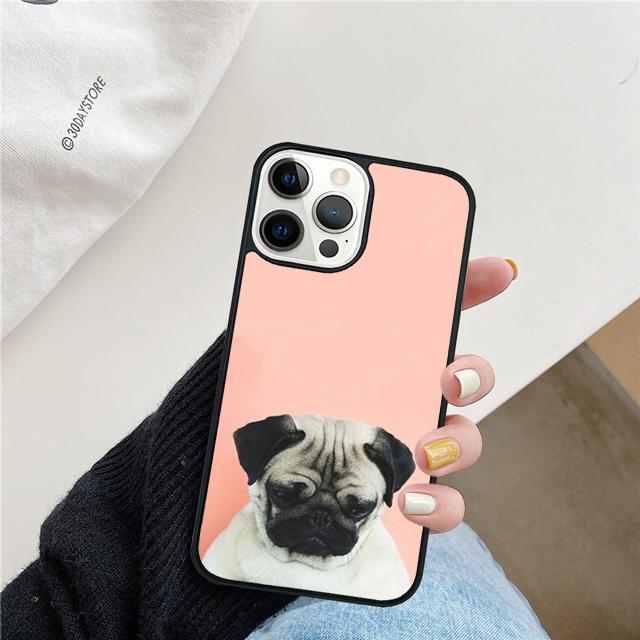 Animal Butterfly Dog Pug Phone Case Cover For iPhone 17 Air 15 16 14 13 12 Pro Max 11 Pro Max Plus Coque Shell