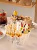 1 pc 16 hole acrylic transparent ice cream rack, cone cone display rack, cake cone rack, popcorn flower rack, .