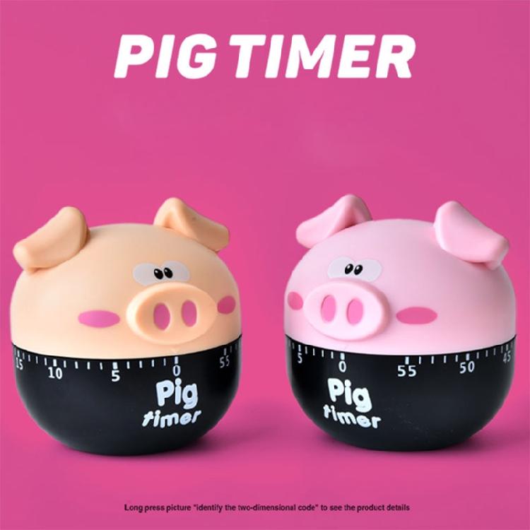 Pig Shaped Kitchen Mechanical Timer 60-Minute Countdown Reminder Easy to use