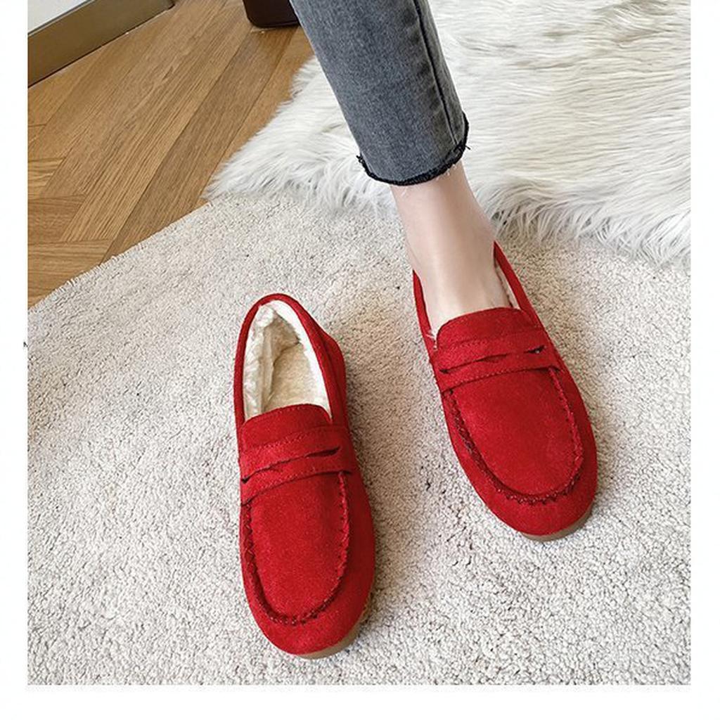 Women's Genuine Suede Moccasin Slippers Shoes with Soft Sole Indoor/Outdoor