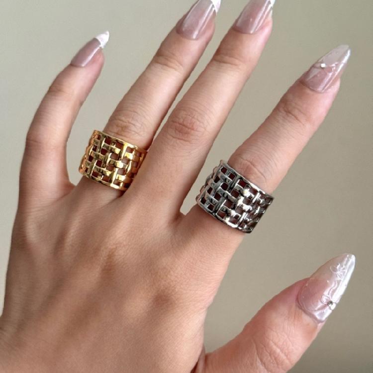 Anello a Nido d'Ape Superfici Interne Lucidate Design Confortevole Fedina Gioiello Trendy Unisex Per Uso Quotidiano