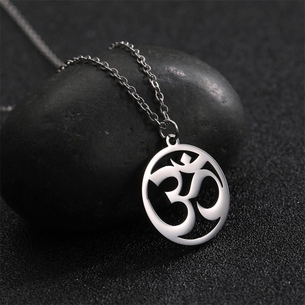 Collana Simbolo Om Shiva Indù Acciaio Inossidabile Pendente Simbolo OM Yoga Catena Amuleto Vintage Gioielli Regalo