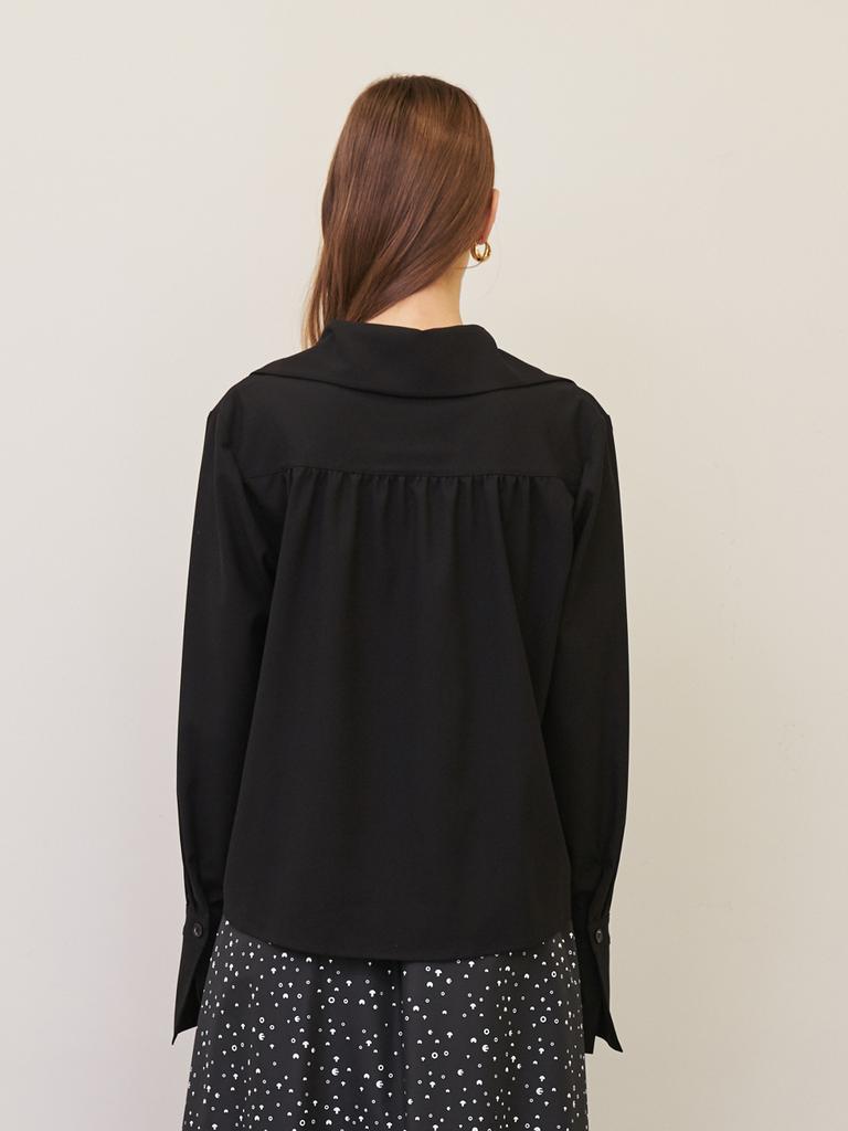 TOSE Wing Cuff Point Shirt Blouse Black