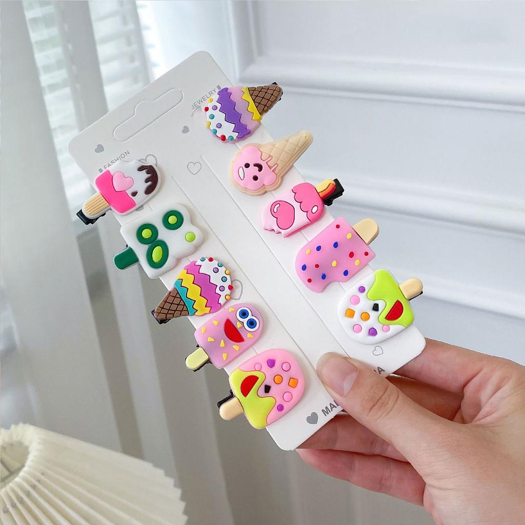 10 bucăți/set noi agrafe de păr cu unicorn drăguț de desene animate pentru fete, agrafe de păr colorate, dulci, pentru copii, accesorii de păr pentru fete