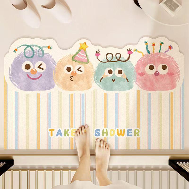 Cartoon Diatom Mud Non-Slip Quick-Drying Bathroom Mat