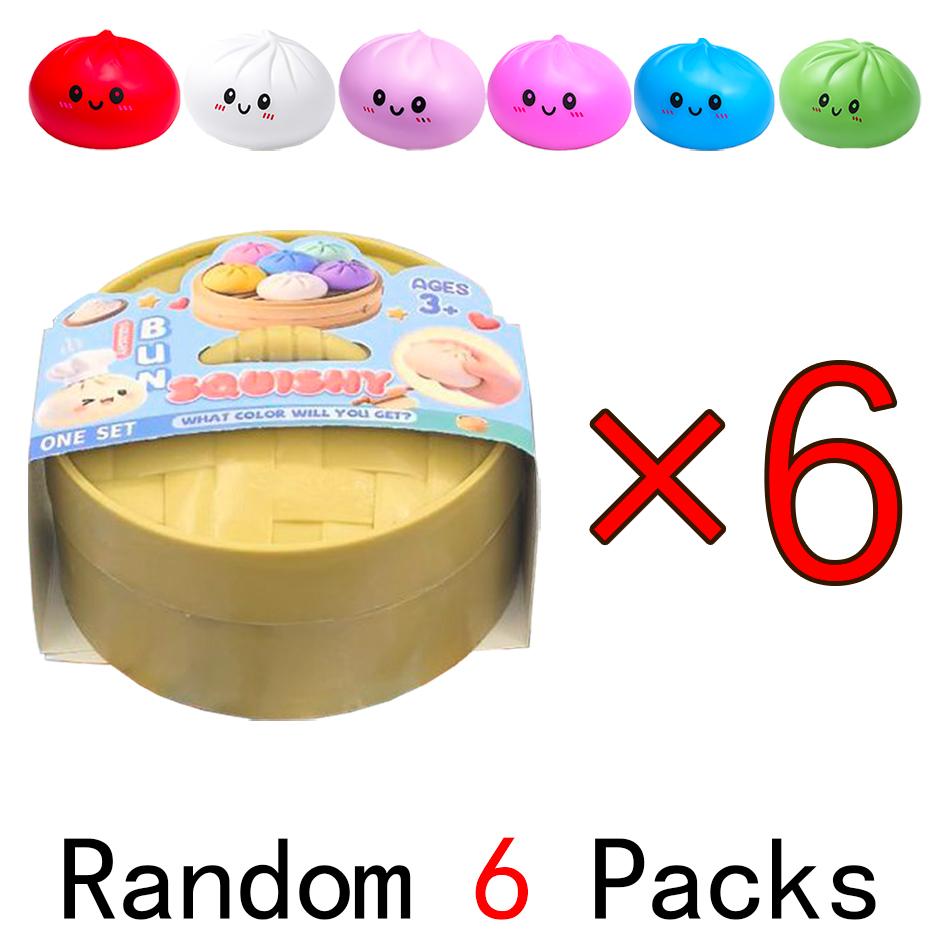 Simulatie Voedsel Dumpling Squishy Knijpbal Kleurrijk Sensorisch Fidget Speelgoed met Stoompan voor Stressverlichting Huis Bureau Decoratie Cadeau