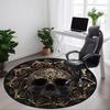 1pc Skull Roses Artwork Chair Carpet for Office, Round Non Slip Durable Large Size Office Carpet, Suitable for Office
