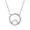 S925 Sterlingsilber Halskette Natur Mondstein Gold Runder Anhänger Hohl Schmuck