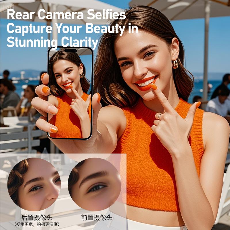 Wireless Magnetic Selfie Monitor 4.02" IPS HD Screen Real-Time Rear Camera Viewfinder for TikTok Vlogging Selfies Live Streaming
