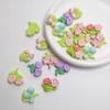 100 Pieces Flatback Resin Flowers Cabochons Mixed Color Florals Slime Charms Beads for Jewelry Card Making Phone Case Decoration
