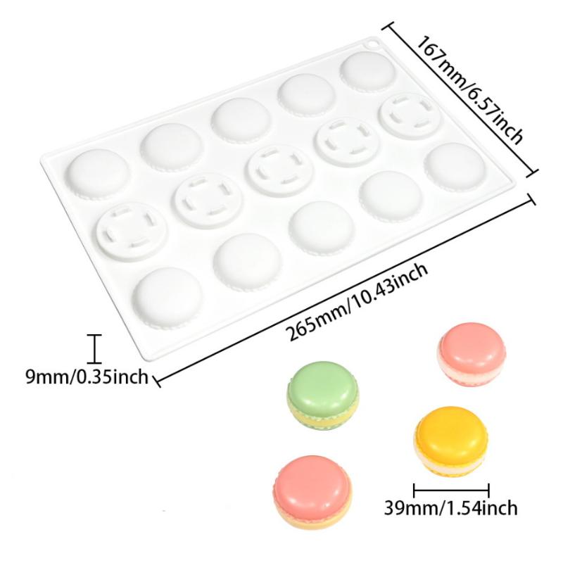 

15 Cavity Macaron Silicone Mold Chocolate Biscuit French Pastry Baking Mold Aromatherapy Candle Squishy Making Mold