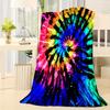 Rainbow tie-dye digital printing flannel blanket super soft blanket air conditioner sofa blanket