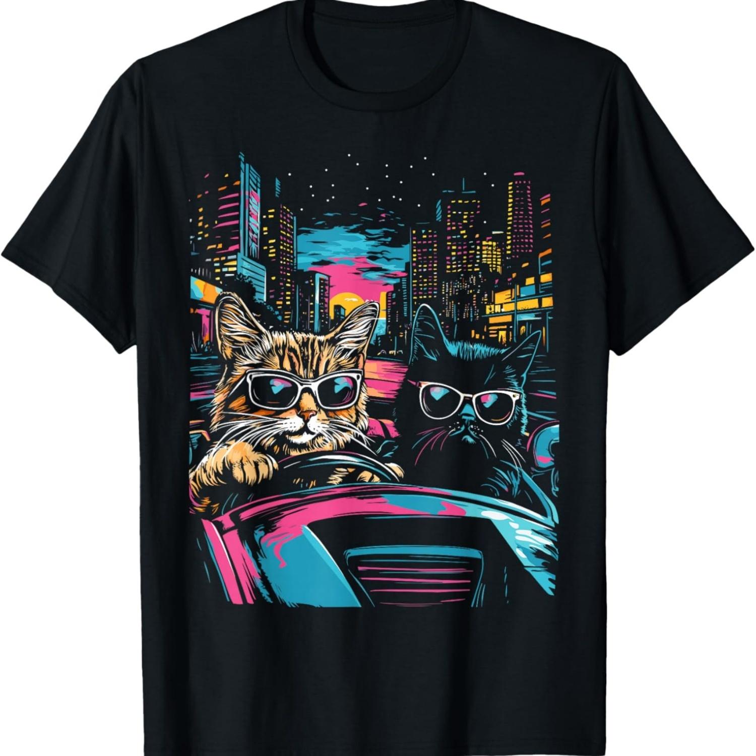 Funny Driving Cats – Quirky Cat Car Art for Women, Men, Kids T-Shirt S чёрный