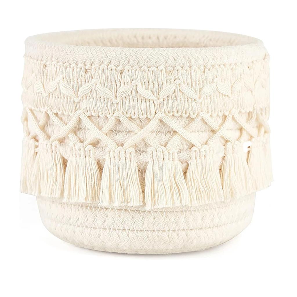 1pc Round Woven Cosmetic Storage Basket,Makeup Brush Holder, Cute Vanity Organizer Box for Home Decor,Ideal for Storing Pencils